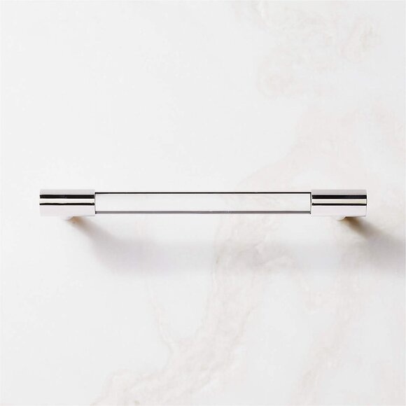 CB2 Cabinet handles/Pulls. Flynn Polished Nickel and Crystal Handle 7" - 4 count - Picture 1 of 6